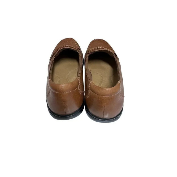 Clarks Brown Leather Slip On Shoes Women's Size  7N Soft Cushion Loafers - Picture 4 of 5